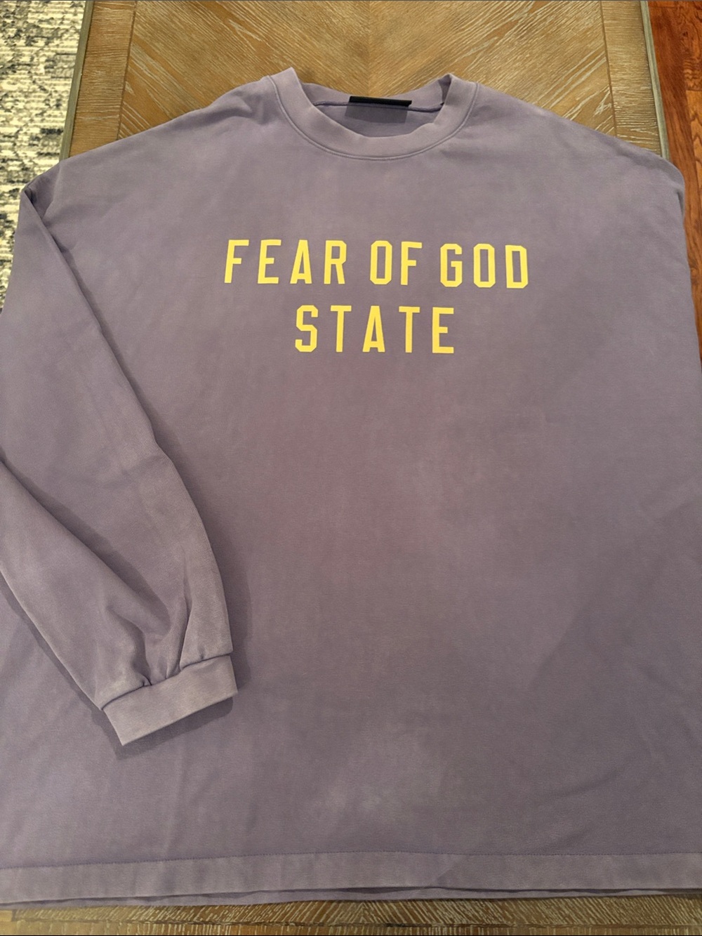 Fear of God Lavender Crewneck with Yellow Logo Never Worn